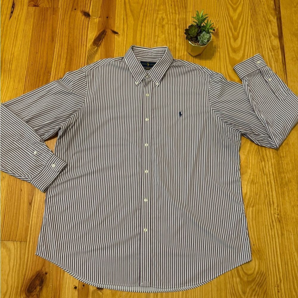 Polo Ralph Lauren Shirt Men’s XXLarge Striped Nylon Blend Button Down Pony Logo
